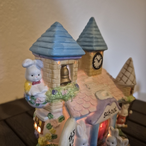 Blue-Roof Bunny School Easter Village - Picture 3 of 4